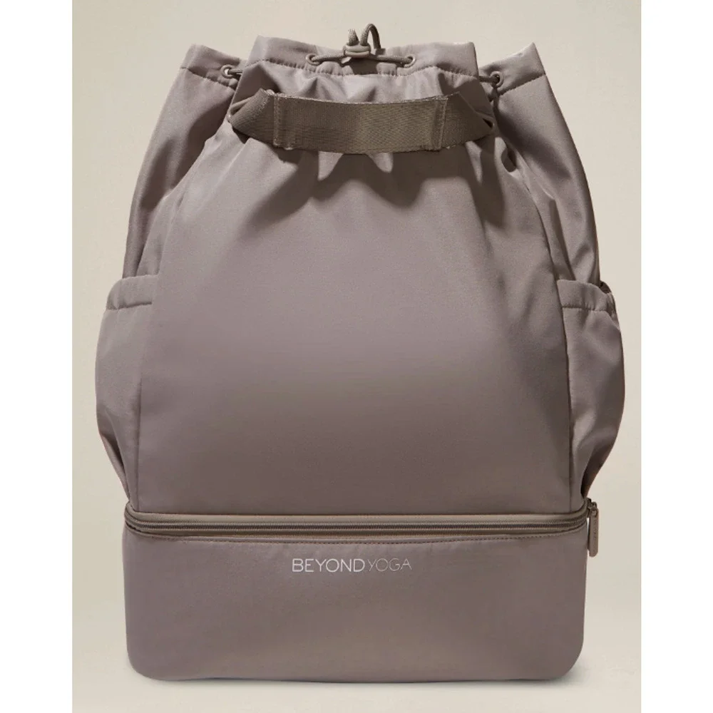 Beyond Yoga taupe convertible gym bag backpack‎